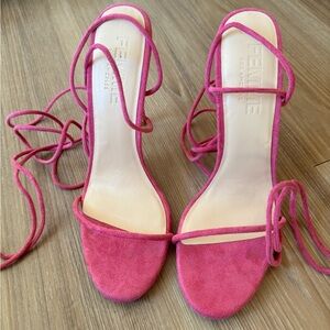 Femme LA | Barely There Lace Up Heels